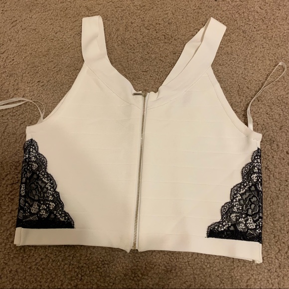 Bebe bandage and lace crop top - Picture 2 of 3